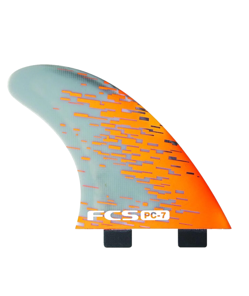 FCS Pc-7 Orange Smoke Tri Retail Fins in Orange