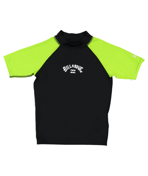 Billabong Groms All Day Arch Rf Ss in BLACK/NEON YELLOW