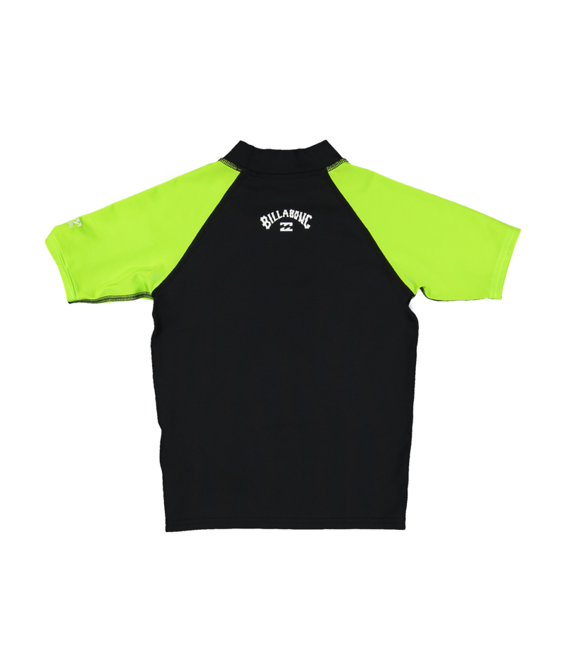 Billabong Groms All Day Arch Rf Ss in BLACK/NEON YELLOW