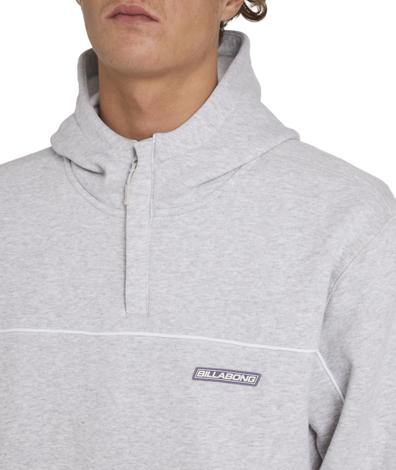 Billabong Adiv Mock Pop Hood in LIGHT GREY HEATHER