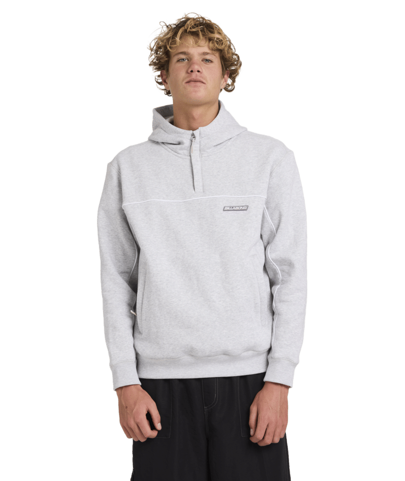 Billabong Adiv Mock Pop Hood in LIGHT GREY HEATHER
