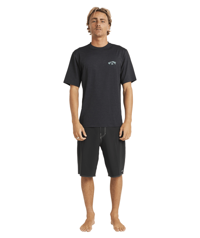 Billabong Shoreline Lf Ss in BLACK HEATHER