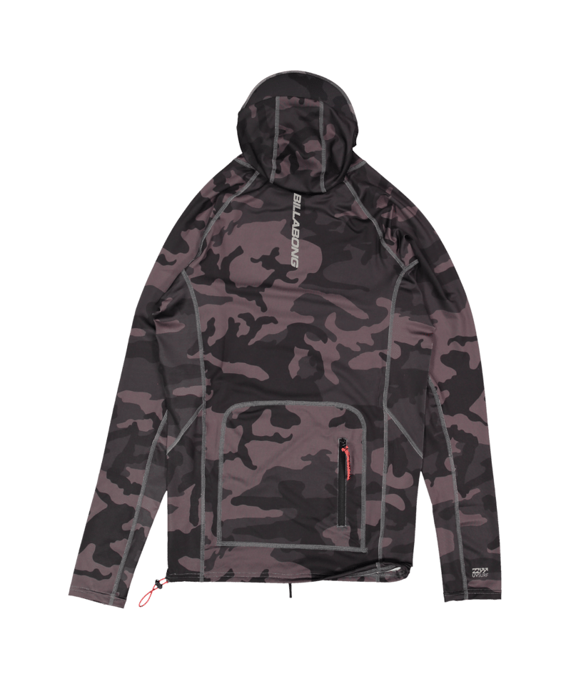 Billabong Strike Mission Hooded Rashie in BLACK CAMO