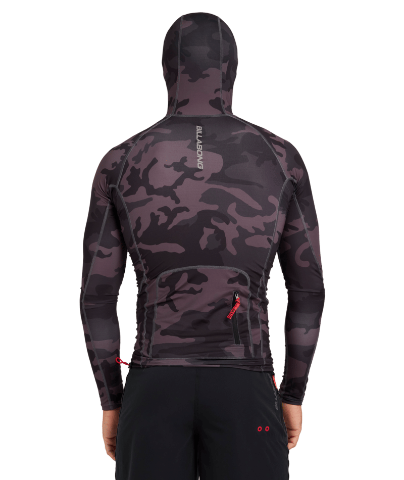 Billabong Strike Mission Hooded Rashie in BLACK CAMO