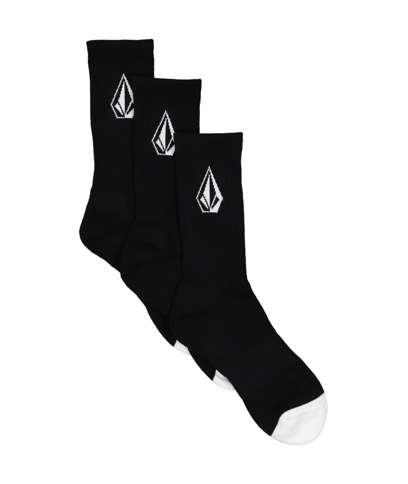 Volcom Full Stone Sock 3pk in BLACK