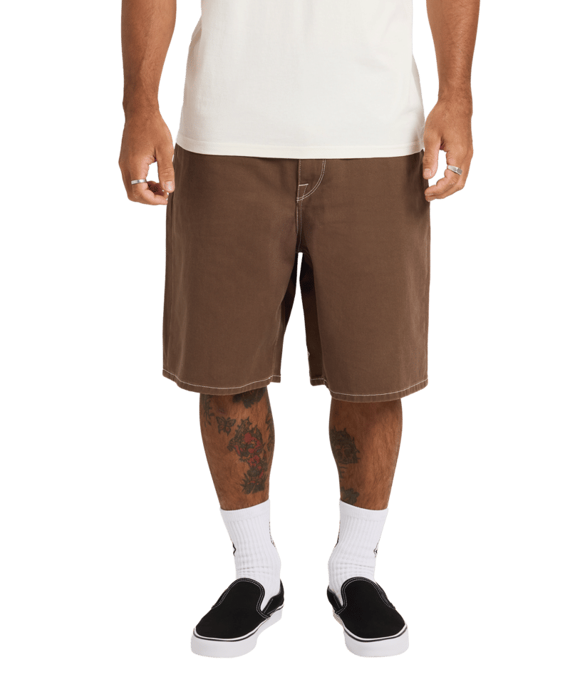 Volcom Billow Denim Short in BROWN STONE