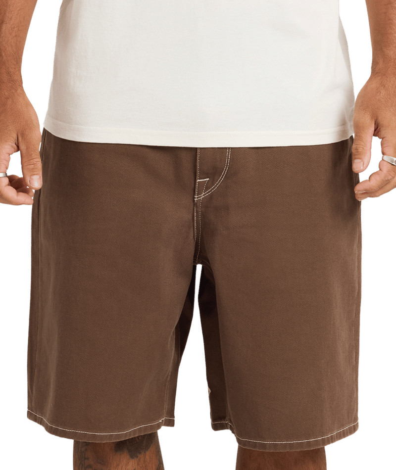 Volcom Billow Denim Short in BROWN STONE