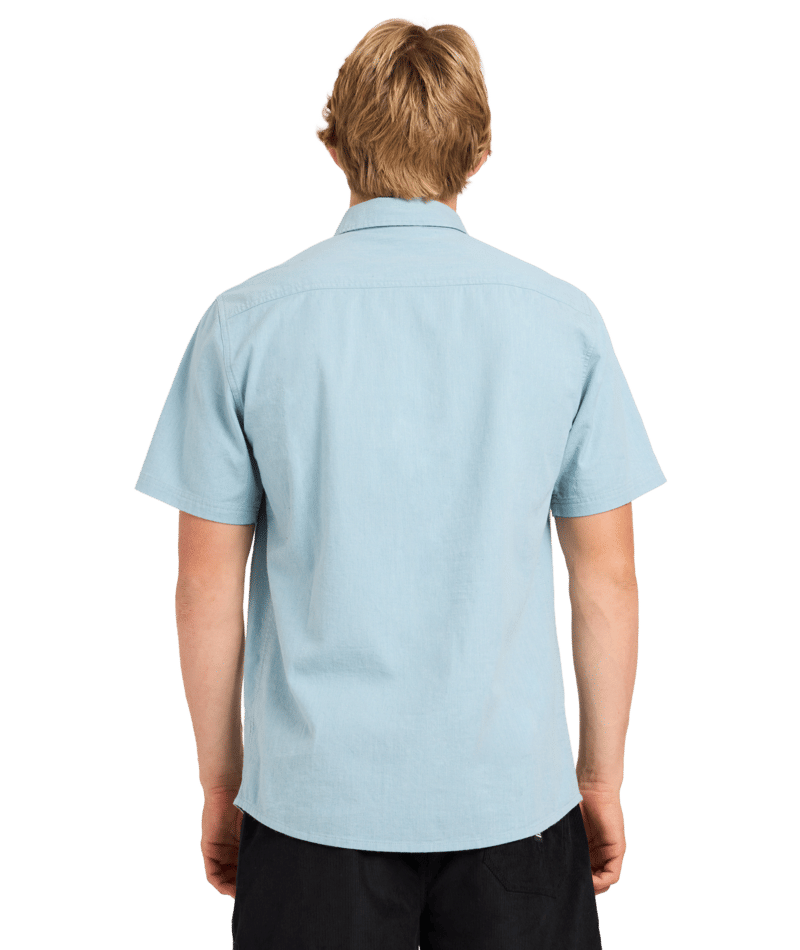 Quiksilver Classic Stretch Shirt Ss in STONE BLUE