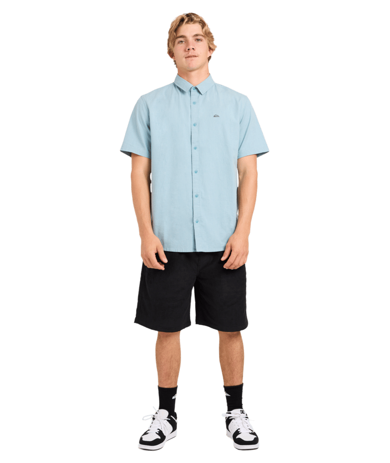 Quiksilver Classic Stretch Shirt Ss in STONE BLUE