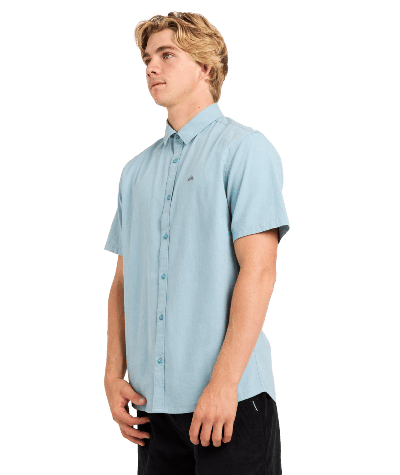 Quiksilver Classic Stretch Shirt Ss in STONE BLUE