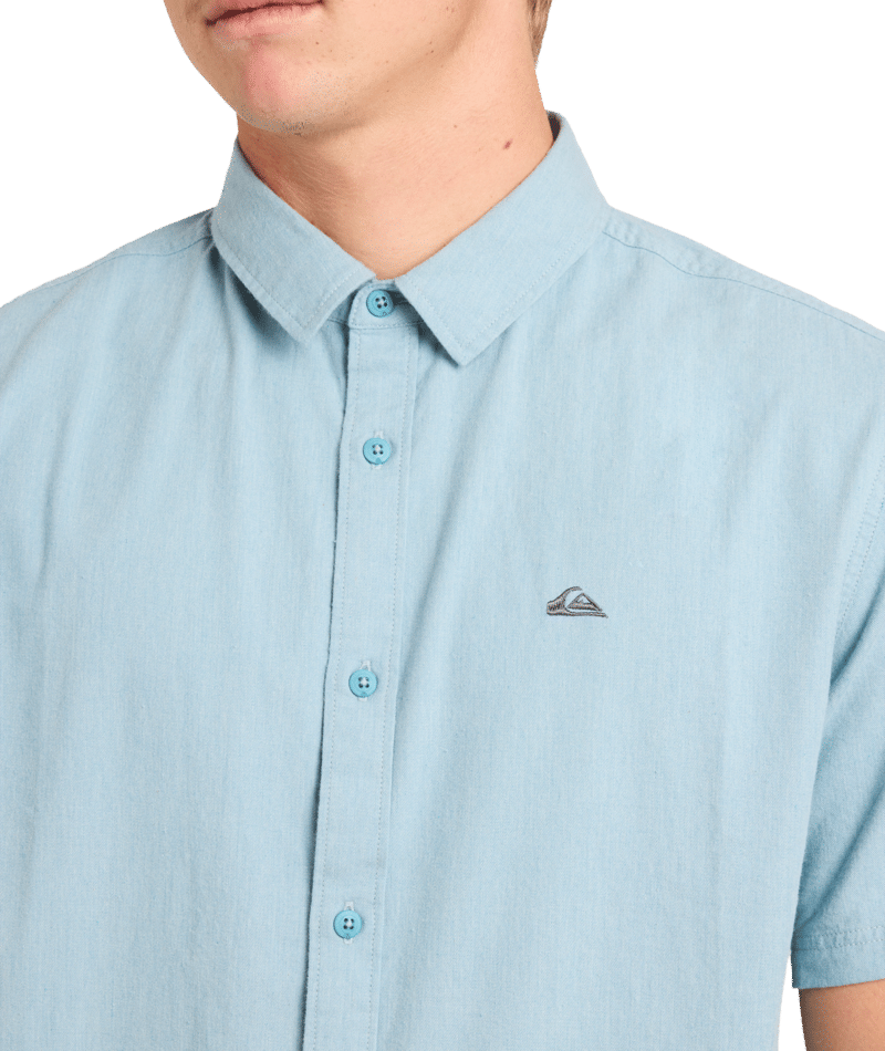 Quiksilver Classic Stretch Shirt Ss in STONE BLUE