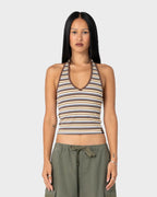 Rusty Halley Halter Top in RETRO AMBER STRIPE