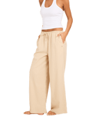 Roxy Womens Lolani Elastic Waist Pants in Parchment