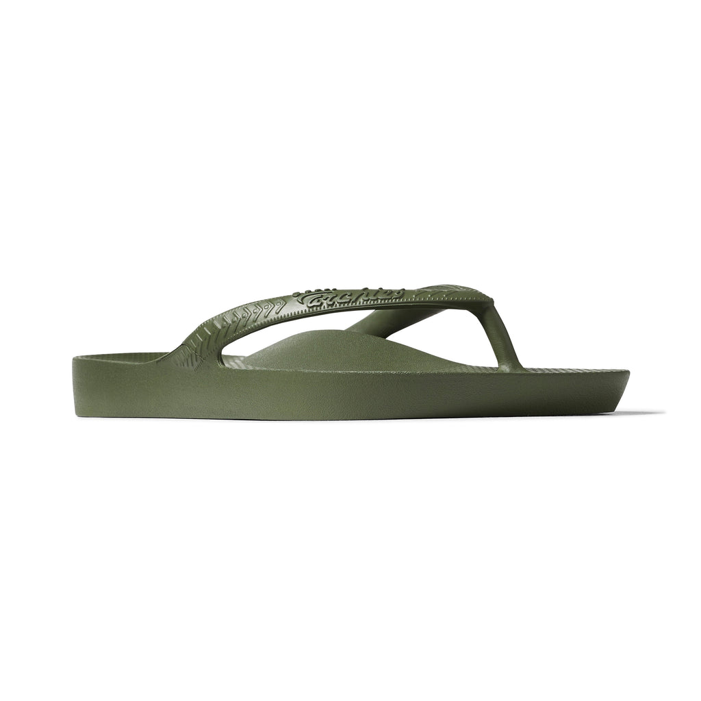 Archies Footwear Arch Support Thongs - Classic - Olive in Single