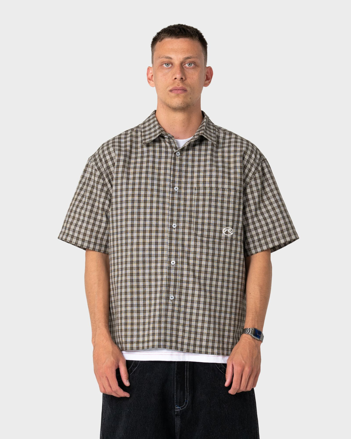 Rusty Anarchy Check Shirt in SAVANNA