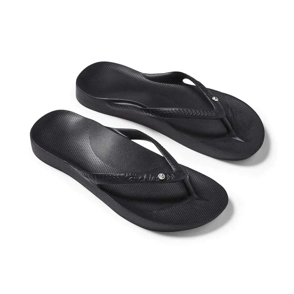 Archies Footwear Arch Support Thongs - Classic - Crystal Black in Single