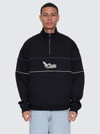 Thrills Co Between Chaos & Calm Quarter Zip Fleece - Black in Black