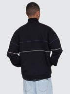 Thrills Co Between Chaos & Calm Quarter Zip Fleece - Black in Black