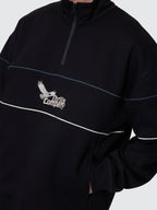 Thrills Co Between Chaos & Calm Quarter Zip Fleece - Black in Black