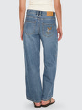 Thrills Co Billie Low Rise Baggy Embro Jean - Darker Dust Blue in Darker Dust Blue