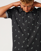 Rip Curl Paradise Palms Short Sleeve Shirt in Washed Black