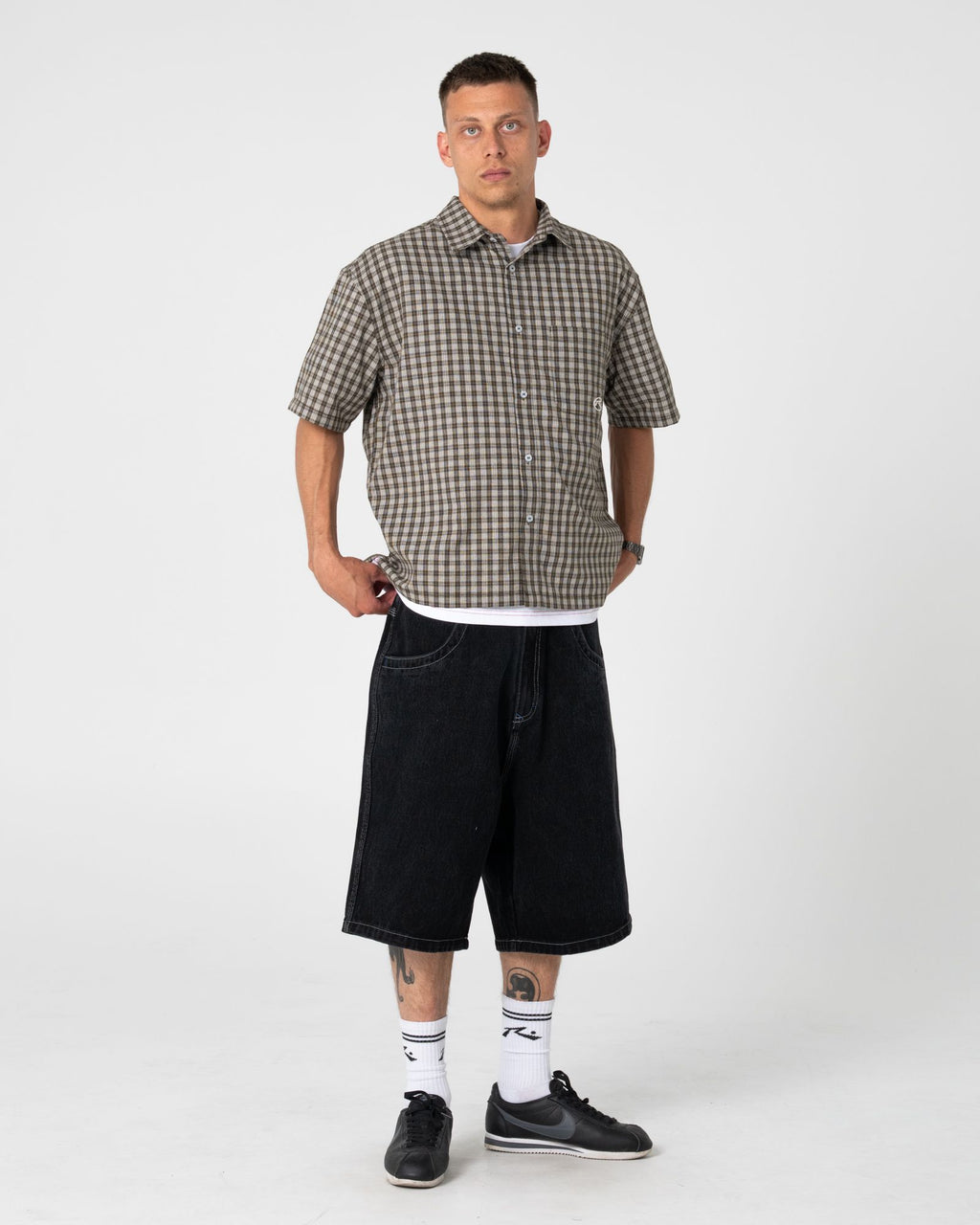 Rusty Anarchy Check Shirt in SAVANNA