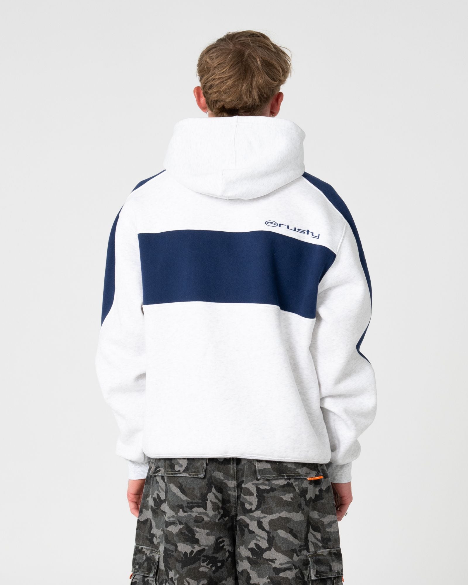 Rusty KILL SWITCH HOODED FLEECE in ECRU MARLE 2