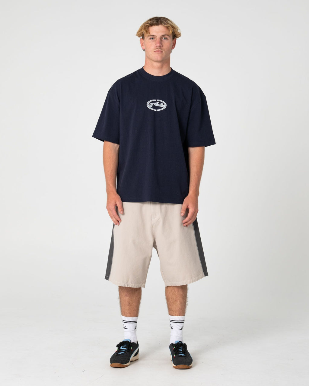 Rusty Turbo Oversized Graphic Tee in NAVY BLUE