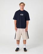 Rusty Turbo Oversized Graphic Tee in NAVY BLUE