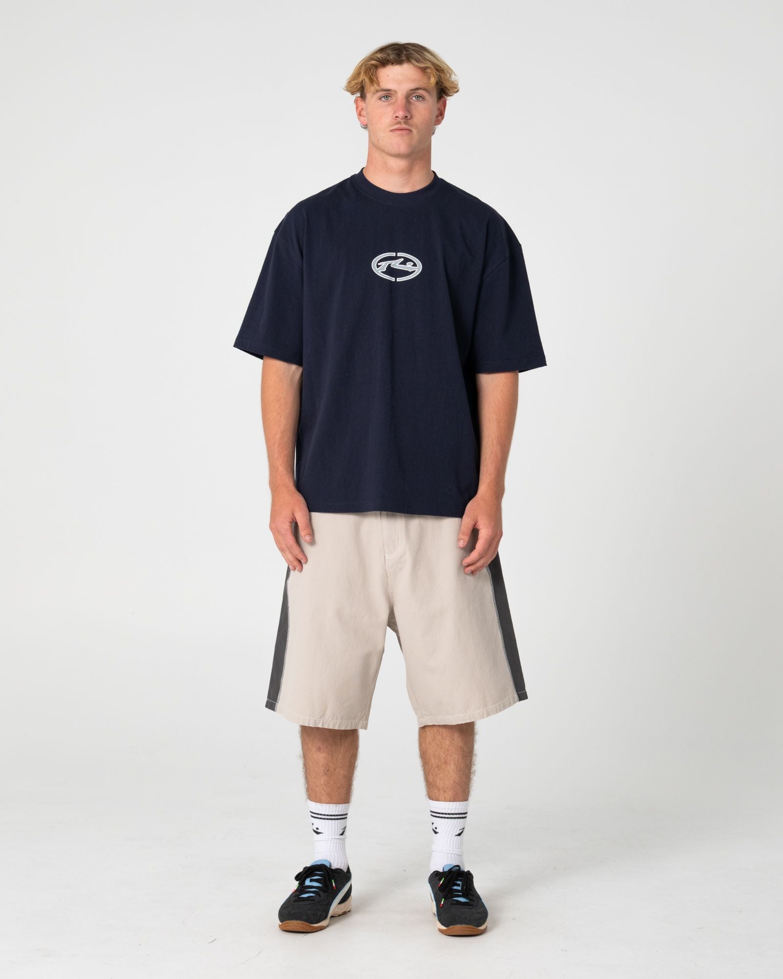 Rusty Turbo Oversized Graphic Tee in NAVY BLUE