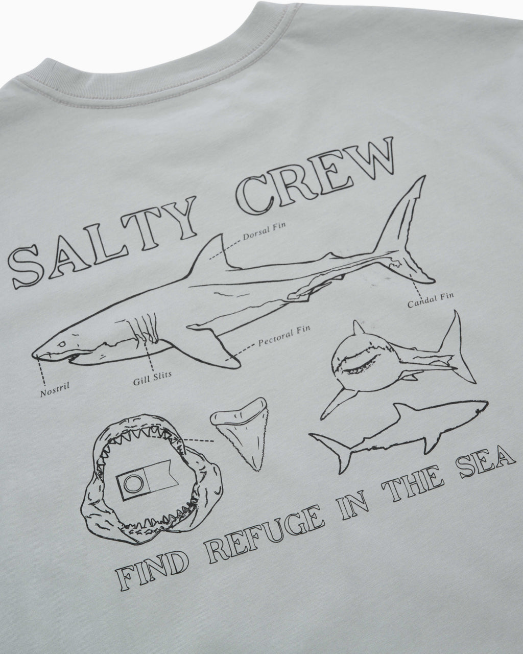Salty Crew Great White Classic SS Tee - Quarry in QUARRY