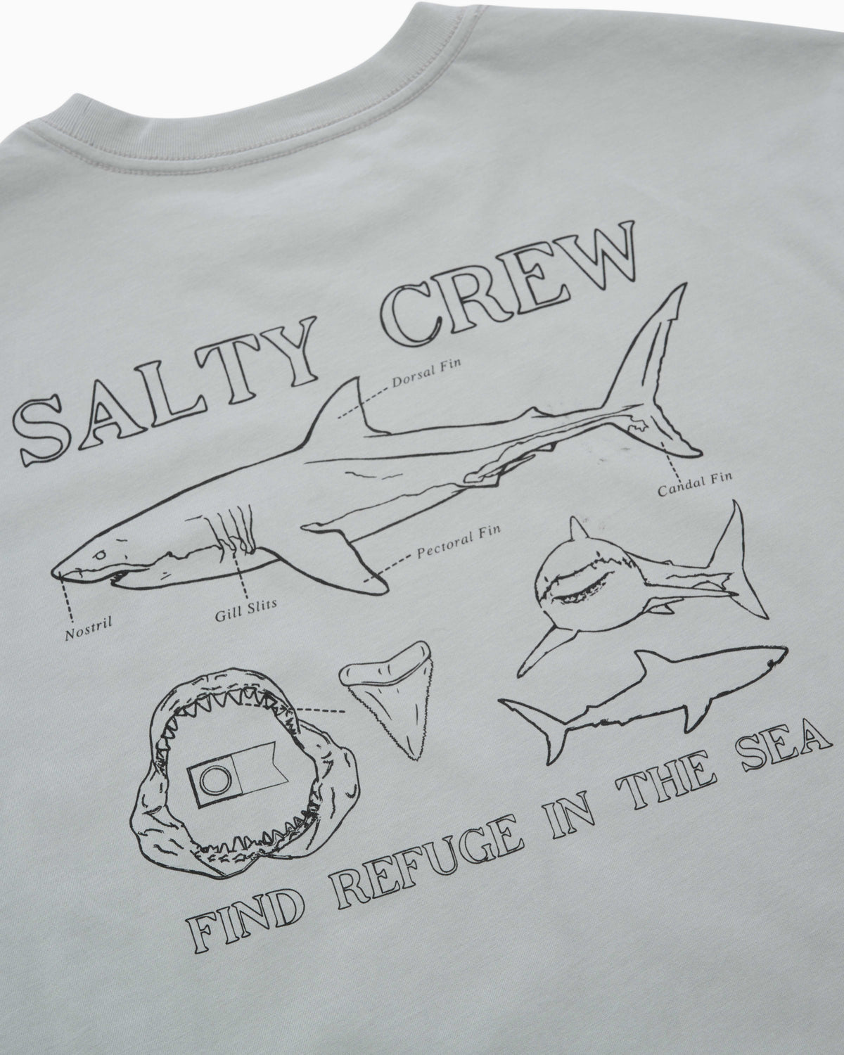 Salty Crew Great White Classic SS Tee - Quarry in QUARRY
