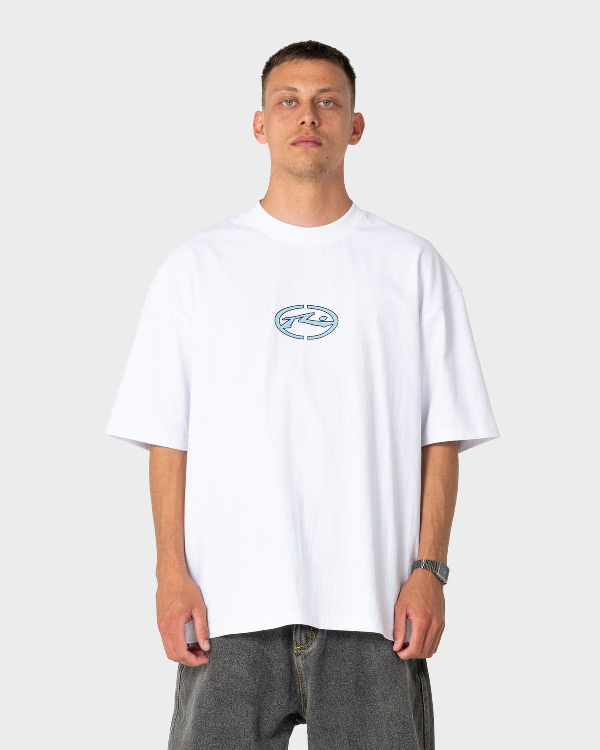 Rusty Turbo Oversized Graphic Tee in WHITE 2