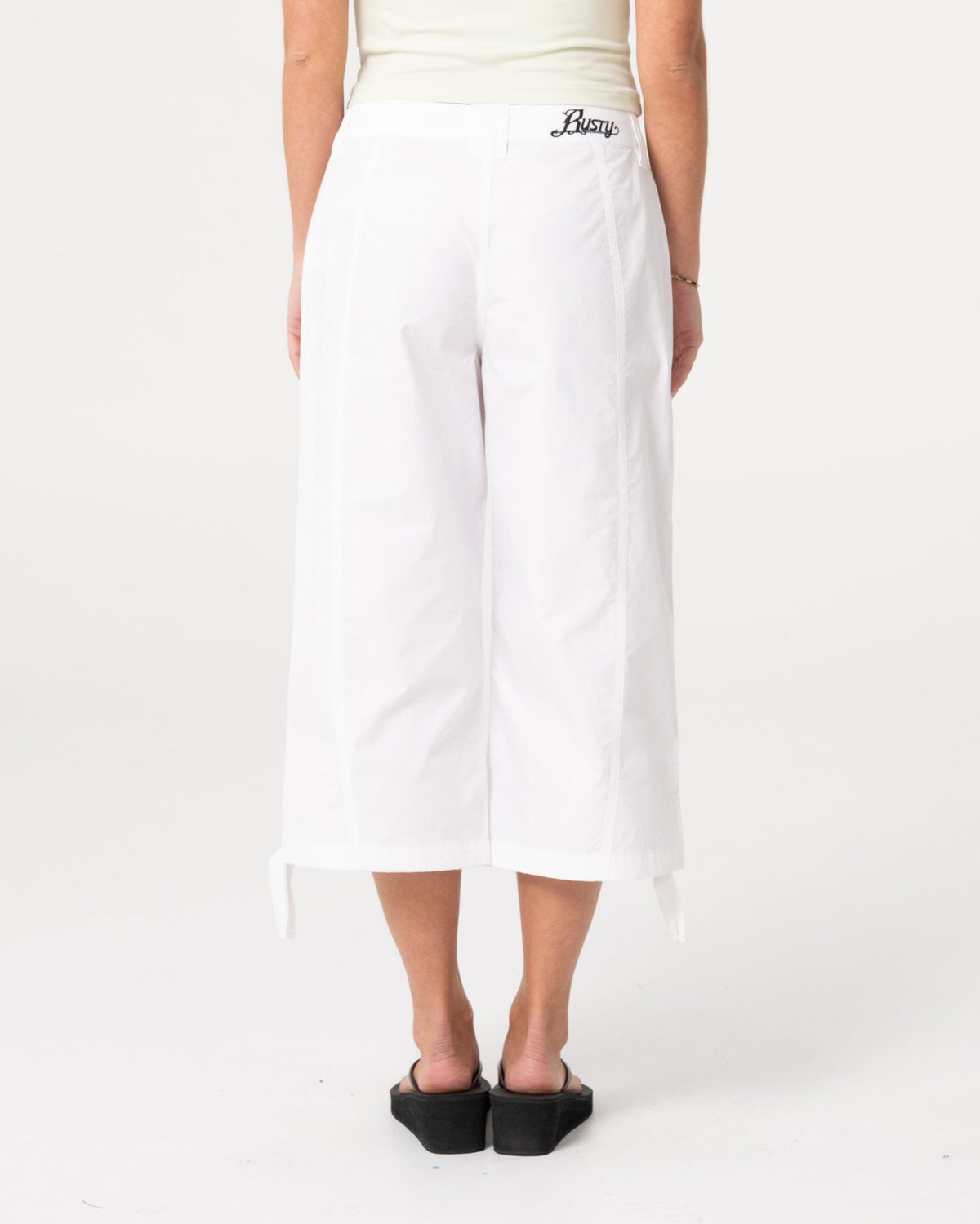 Rusty Cameron Low Rise Relaxed Capri Pant in WHITE