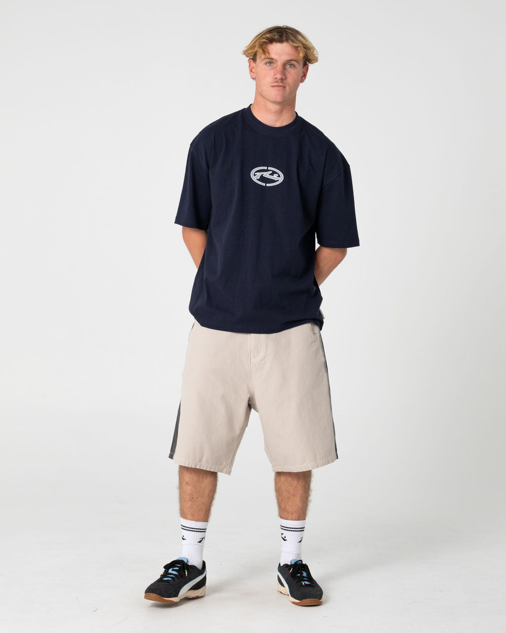 Rusty Turbo Oversized Graphic Tee in NAVY BLUE