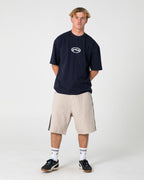 Rusty Turbo Oversized Graphic Tee in NAVY BLUE