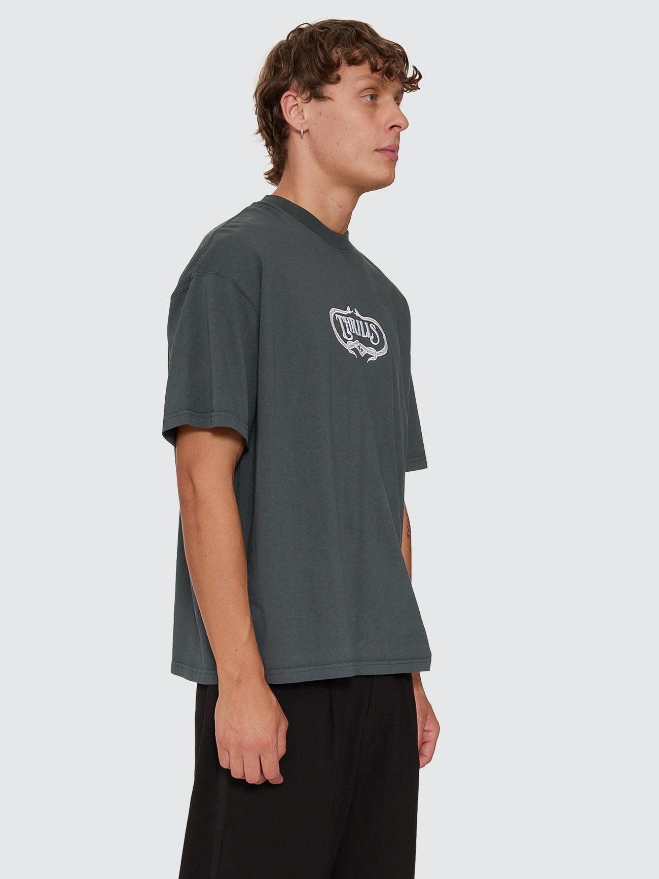 Thrills Co Double Time Oversize Box Tee - Petrol in Petrol
