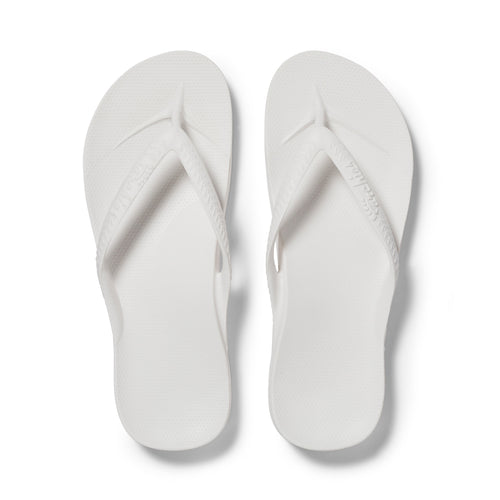 Archies Footwear Arch Support Thongs - Classic - White in Single