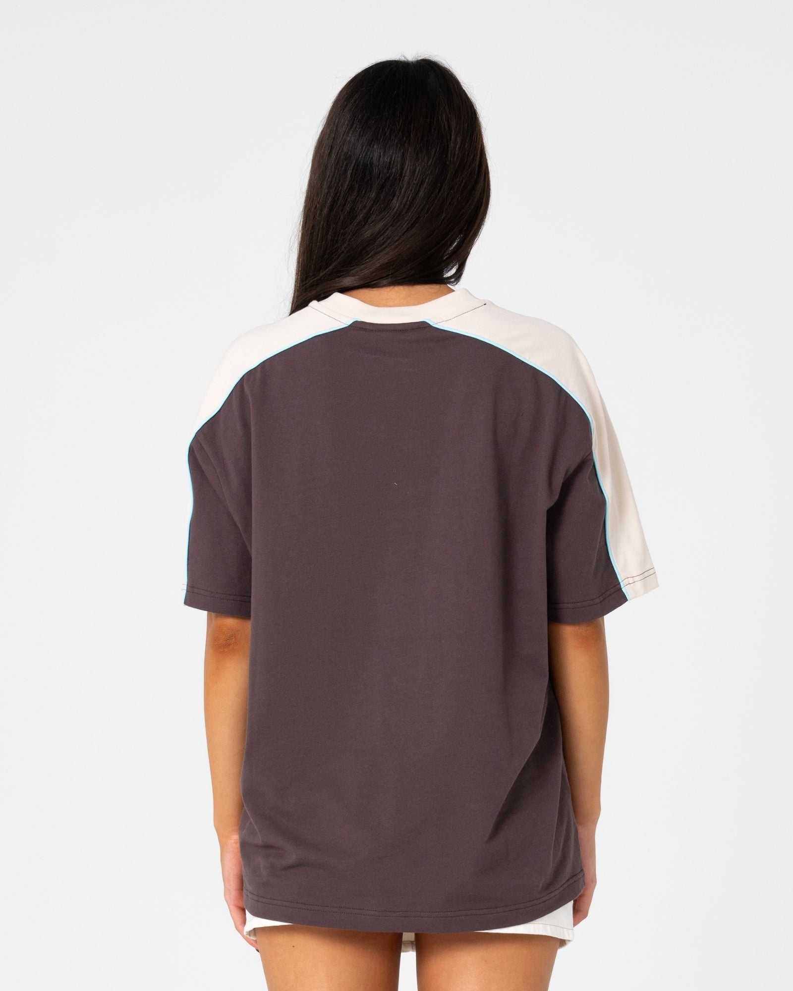 Rusty Timmy Target 220 Oversized Tee in JAVA / CREAM