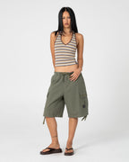 Rusty Halley Halter Top in RETRO AMBER STRIPE