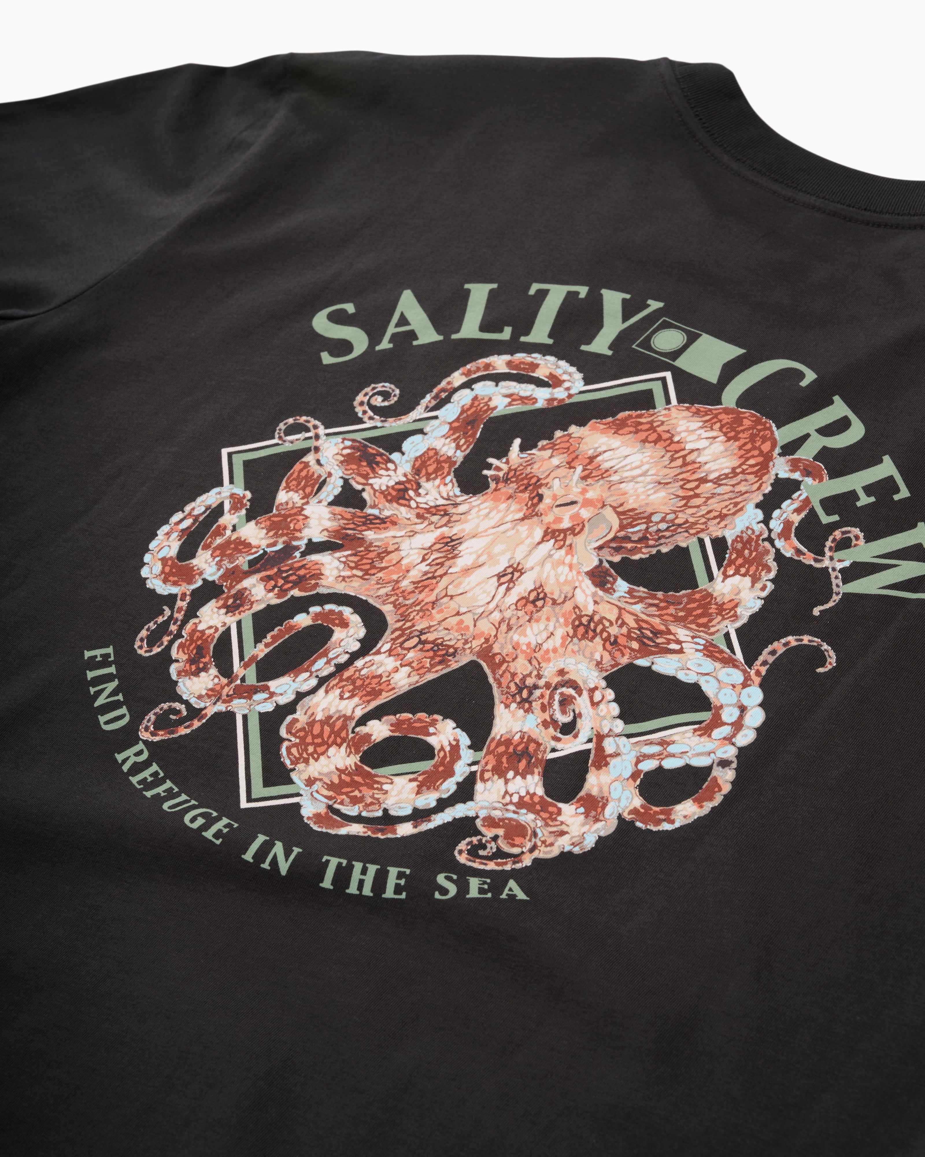 Salty Crew Octopod Classic SS Tee - Vintage Black in VINTAGE BLACK