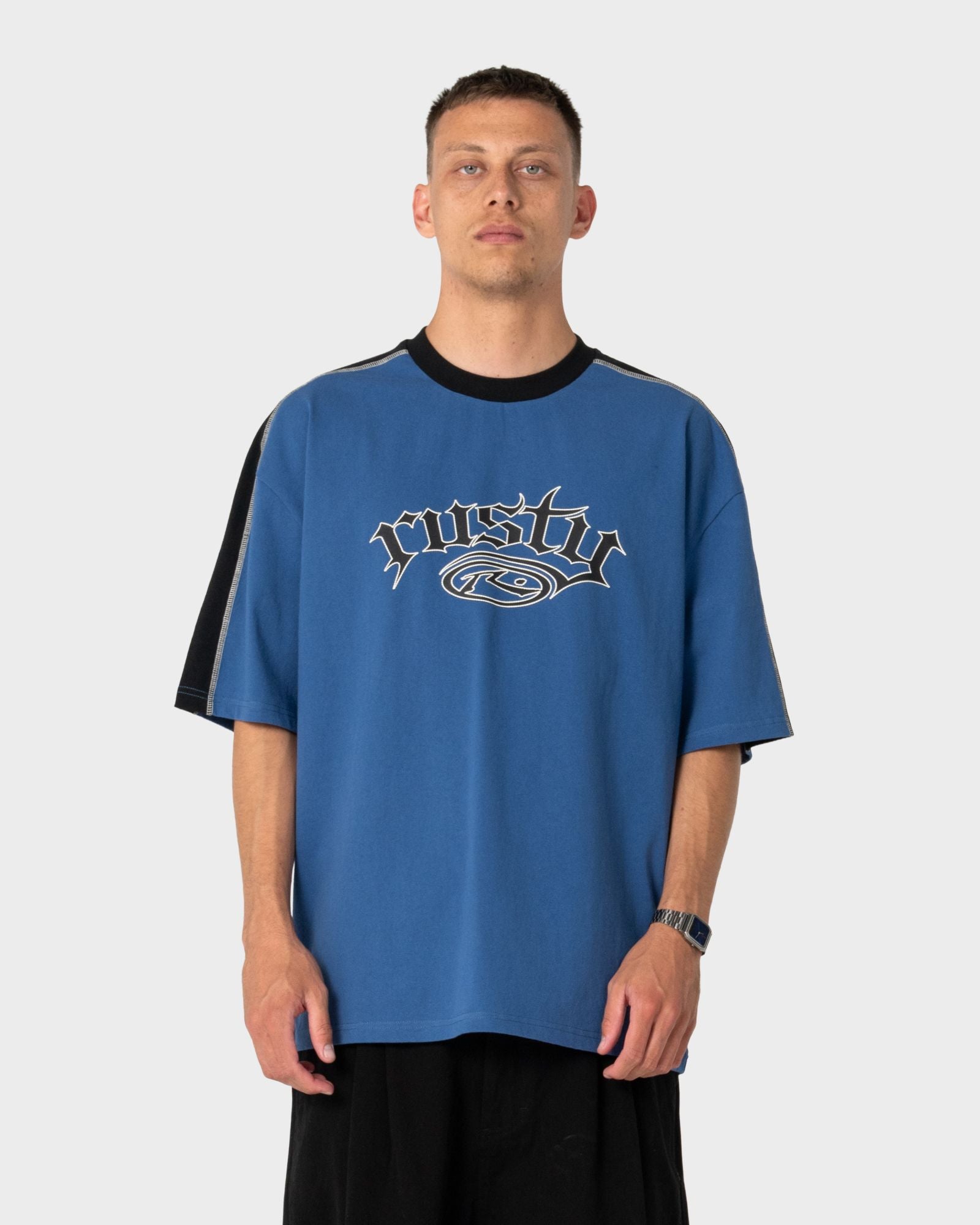 Rusty SCREAM SHORT SLEEVE TEE in ATLANTIC BLUE