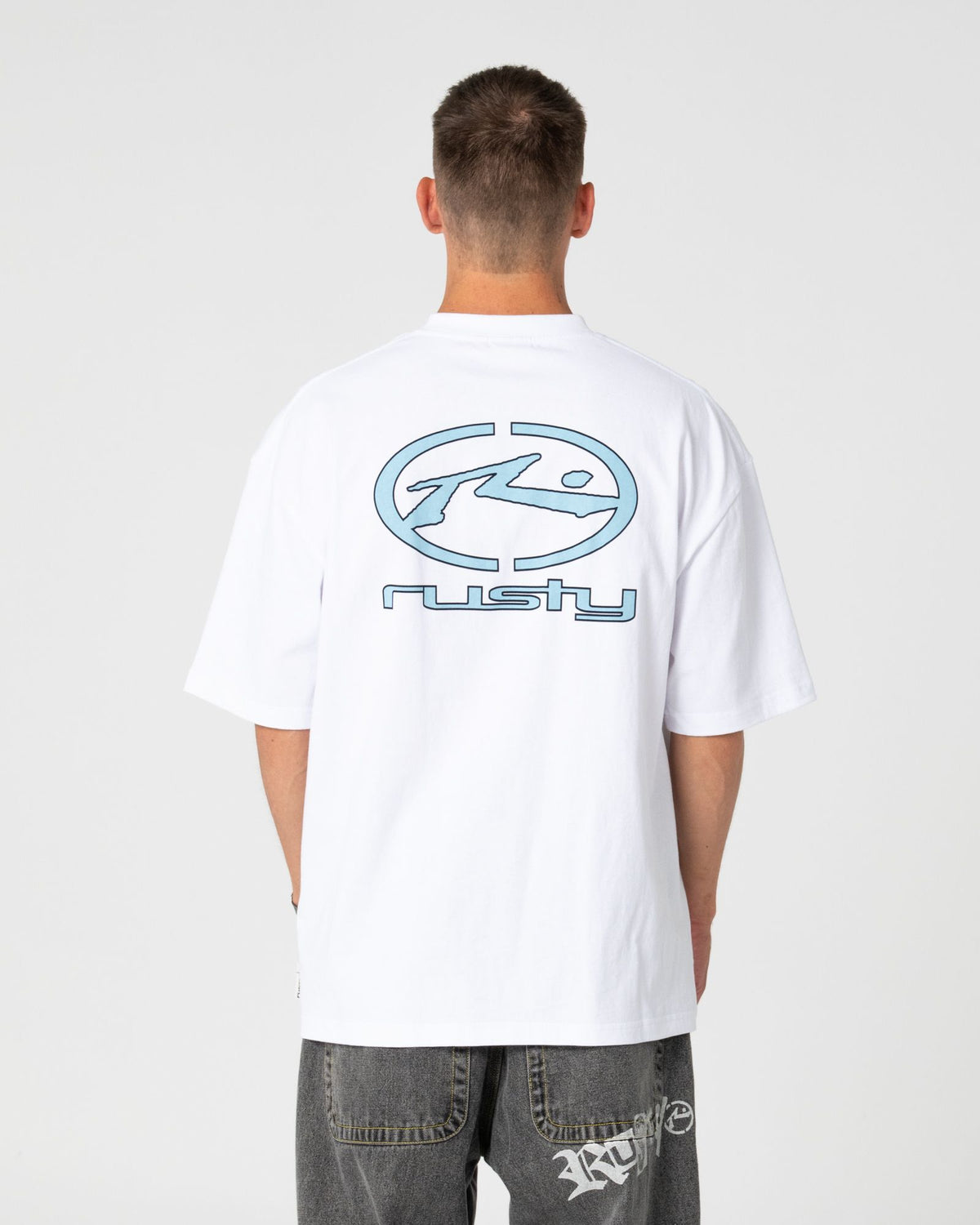 Rusty Turbo Oversized Graphic Tee in WHITE 2