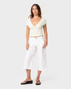 Rusty Cameron Low Rise Relaxed Capri Pant in WHITE