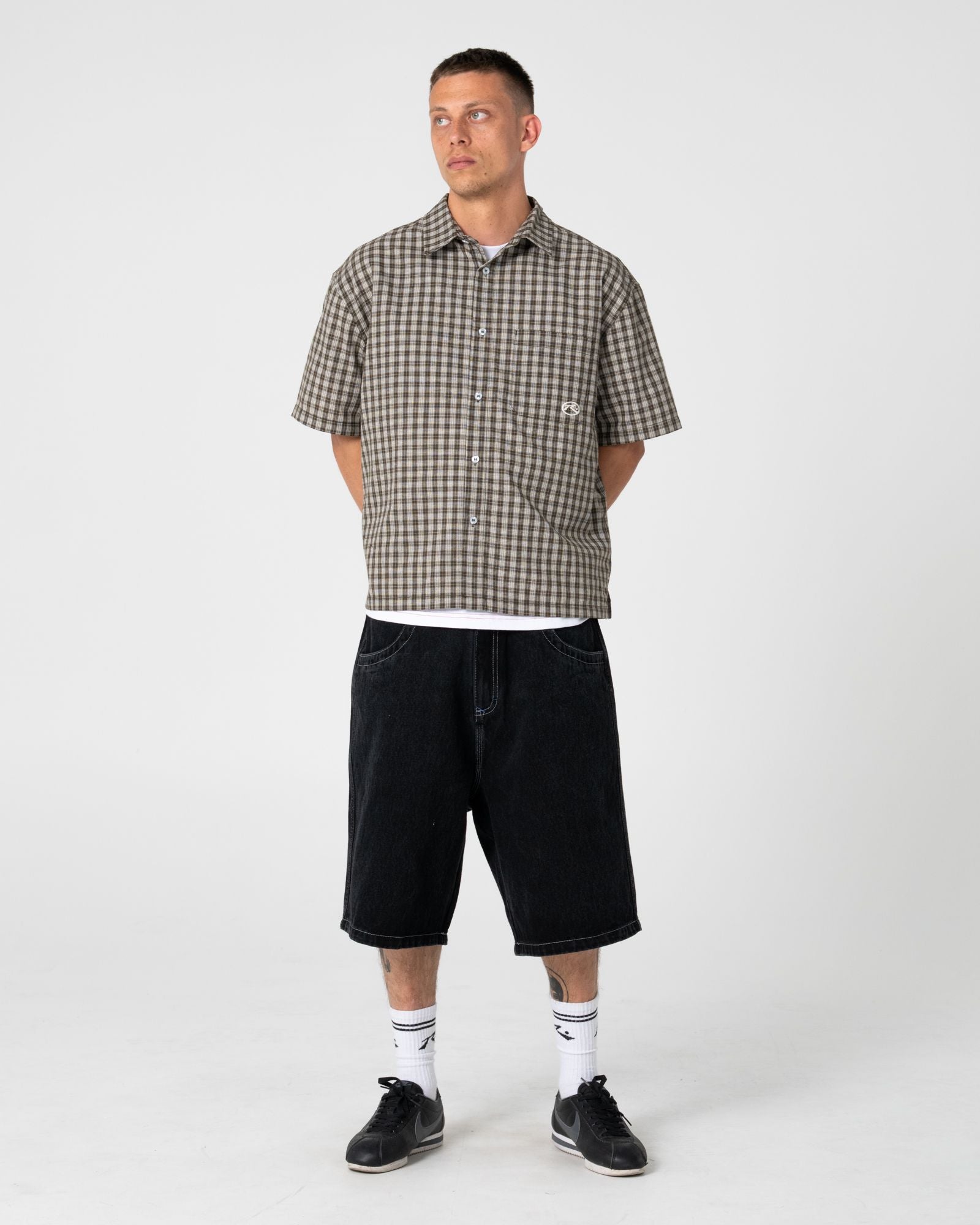 Rusty Anarchy Check Shirt in SAVANNA