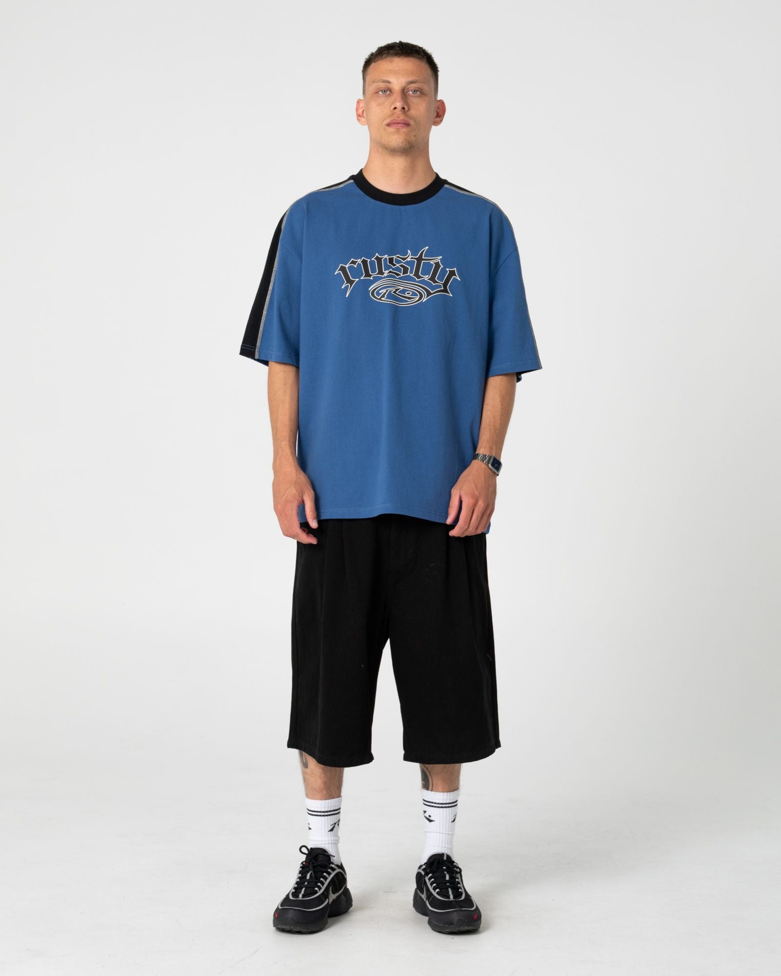 Rusty SCREAM SHORT SLEEVE TEE in ATLANTIC BLUE