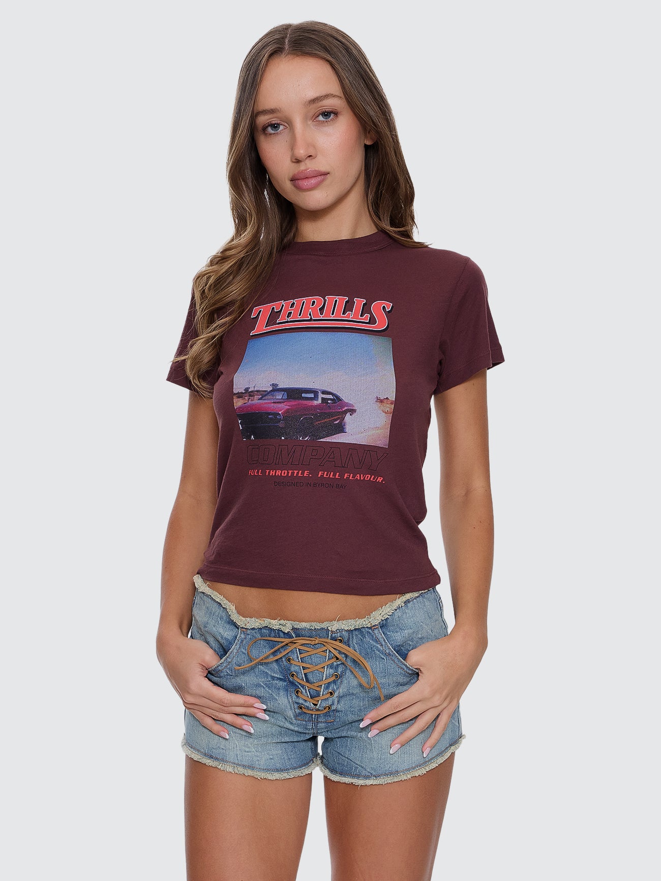 Thrills Co Full Throttle Boy Tee - Bitter Chocolate in Bitter Chocolate