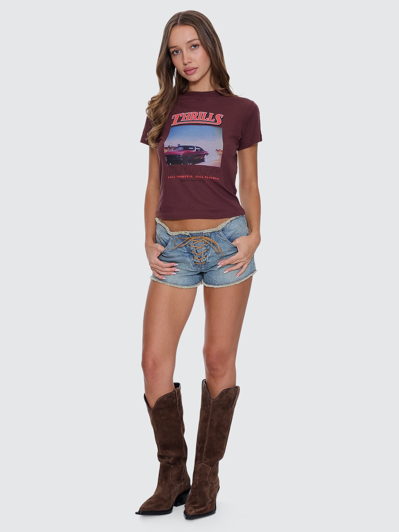 Thrills Co Full Throttle Boy Tee - Bitter Chocolate in Bitter Chocolate