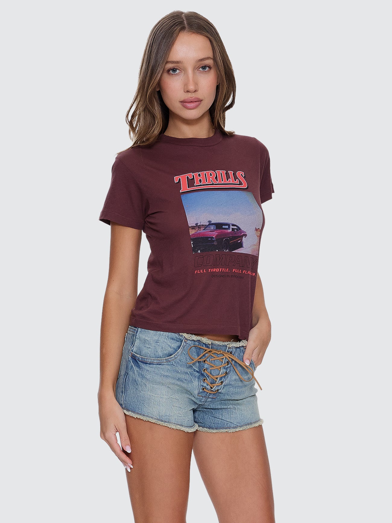 Thrills Co Full Throttle Boy Tee - Bitter Chocolate in Bitter Chocolate