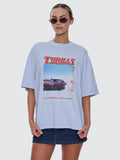 Thrills Co Full Throttle Oversized Tee - Placid Blue in Placid Blue